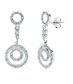 Pendientes Oro Blanco 18 Ktes Largos Redondos. Rennes<Alda Joyeros Clearance