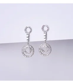 Pendientes Oro Blanco 18 Ktes Largos Redondos. Rennes<Alda Joyeros Clearance
