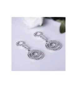 Pendientes Oro Blanco 18 Ktes Largos Redondos. Rennes<Alda Joyeros Clearance