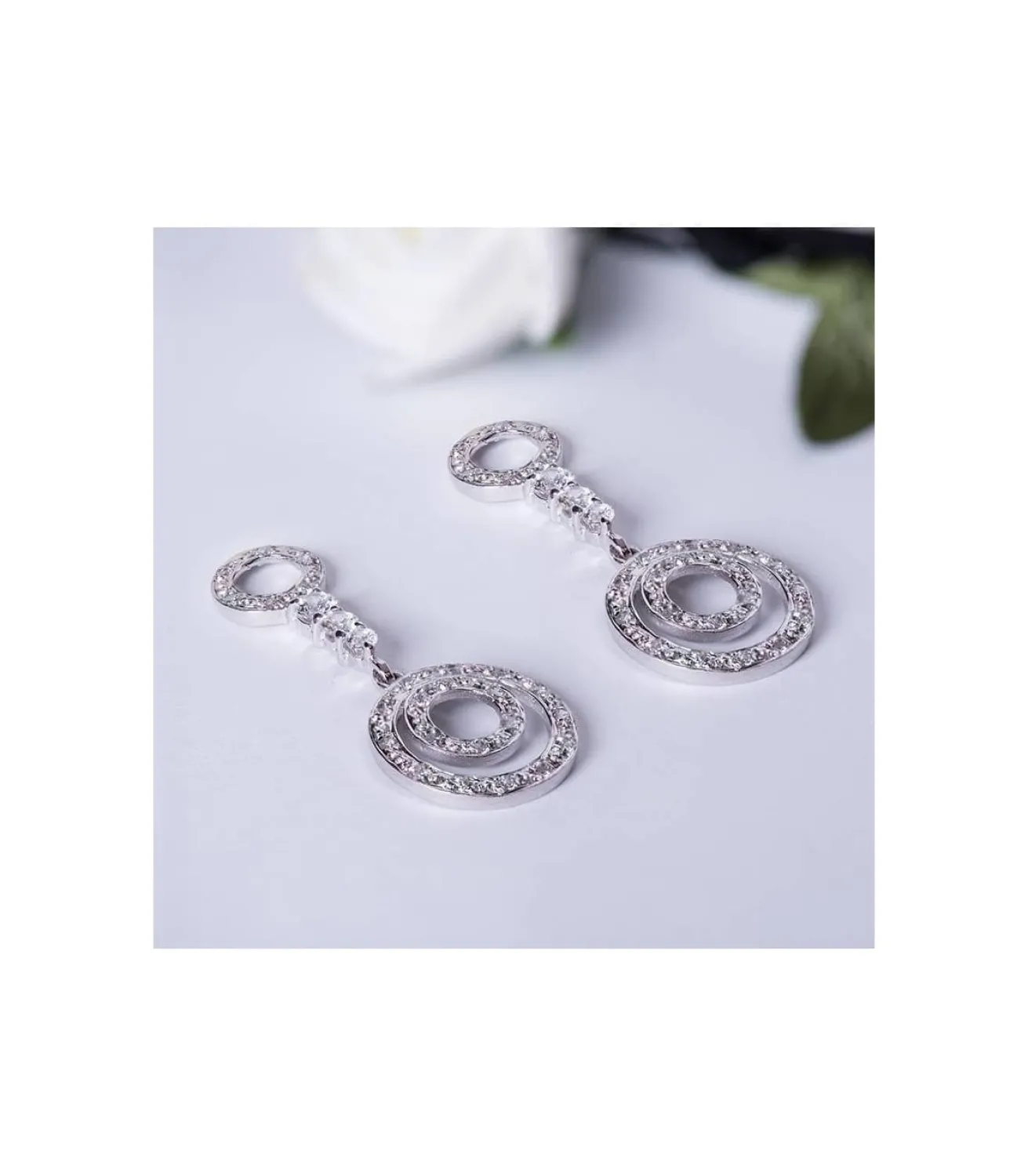 Pendientes Oro Blanco 18 Ktes Largos Redondos. Rennes<Alda Joyeros Clearance