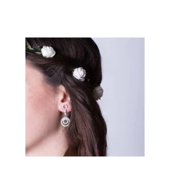 Pendientes Oro Blanco 18 Ktes Largos Redondos. Rennes<Alda Joyeros Clearance