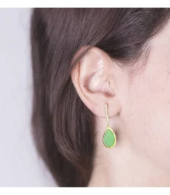 Pendientes Oro Catina Piedra Verde 18 Ktes<Alda Joyeros Best