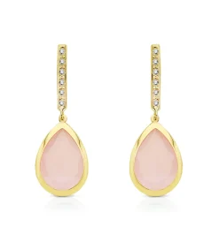 Pendientes Oro Catina Rosa Cuarzo 18 Ktes<Alda Joyeros Cheap