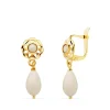 Pendientes Oro 18K Cubana Piedra Blanca 19Mm<Alda Joyeros Hot