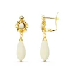 Pendientes Oro 18K Cubana Piedra Blanca 30Mm<Alda Joyeros Sale