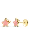 Pendientes Pastelito Rosa Oro 18K Estrella<Alda Joyeros Outlet