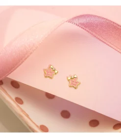 Pendientes Pastelito Rosa Oro 18K Estrella<Alda Joyeros Outlet