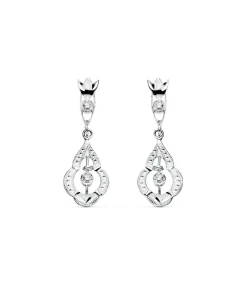Pendientes Princesa Suleika Oro Blanco 18K Lapidados<Alda Joyeros Outlet