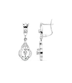 Pendientes Princesa Suleika Oro Blanco 18K Lapidados<Alda Joyeros Outlet