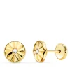Pendientes Redondos Ondas Oro Amarillo 18K 6.5Mm<Alda Joyeros Fashion