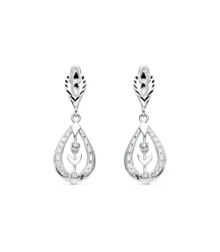 Pendientes Reina Yamlika Oro Blanco 18K Lapidados<Alda Joyeros Clearance