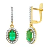 Pendientes Talya Esmeralda Oro Bicolor 18K<Alda Joyeros Store
