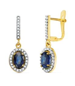 Pendientes Talya Oro Bicolor 18K Zafiro<Alda Joyeros Shop