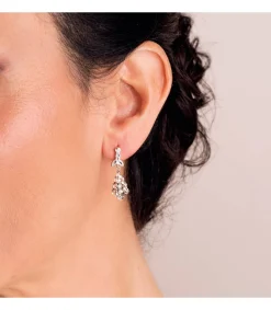 Pendientes Zeinab Oro Blanco 18K Lapidados<Alda Joyeros New