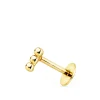 Piercing Mini Barrita Bolitas Oro Amarillo 18K<Alda Joyeros Store