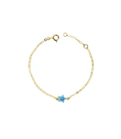 Pulsera Bebé Oro 18 Ktes Estrella Azul<Alda Joyeros Clearance