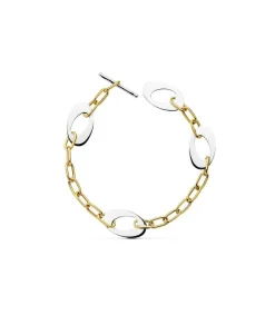 Pulsera Bicolor Oro 18K Motivos Ovalados<Alda Joyeros Discount