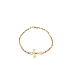 Pulsera De Mujer Oro Amarillo 18 Ktes Cruz De La Vida<Alda Joyeros New