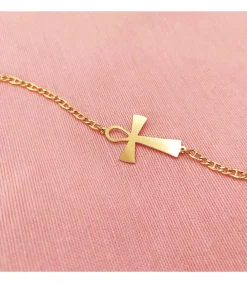 Pulsera De Mujer Oro Amarillo 18 Ktes Cruz De La Vida<Alda Joyeros New
