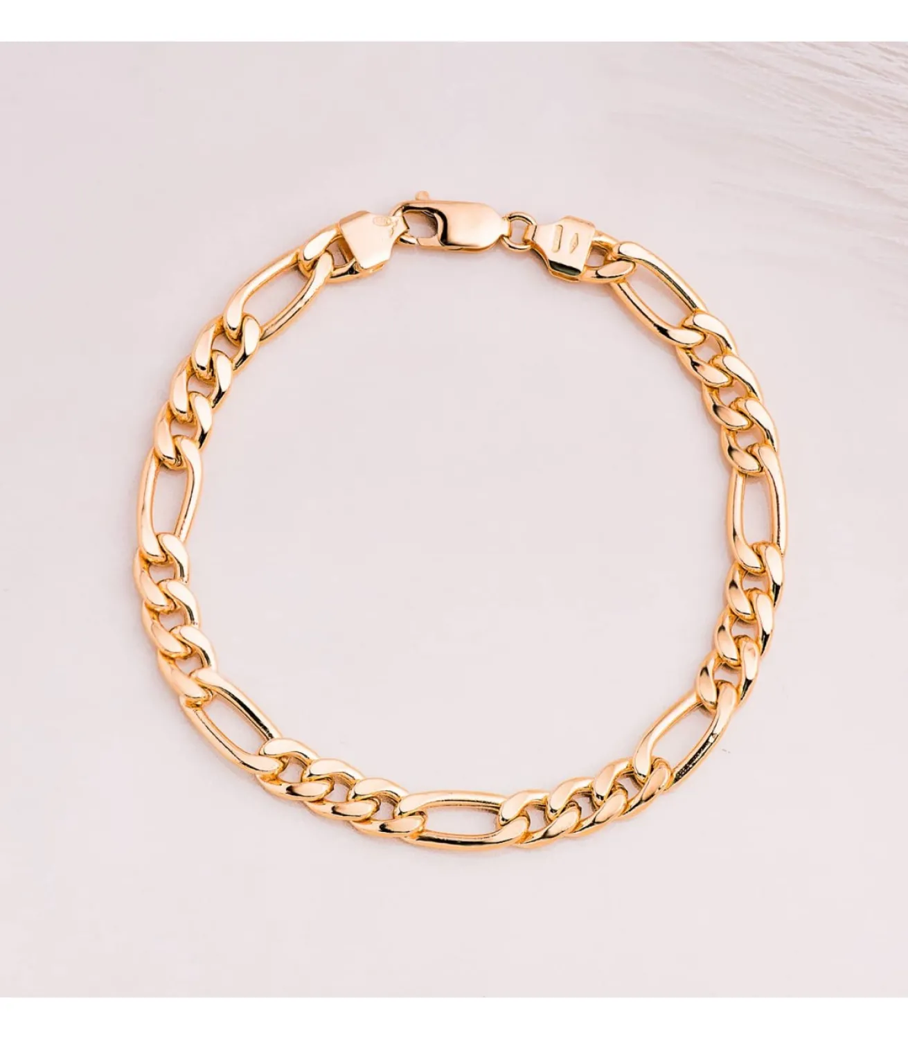 Pulsera Figaro Oro 18 K 21 Cm 6.5 Mm<Alda Joyeros Online