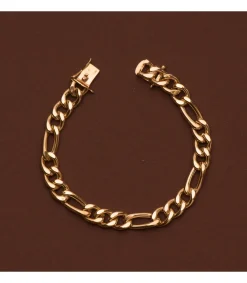 Pulsera Hombre Oro 18K Eslabon 3X1 21.5Cm<Alda Joyeros Flash Sale