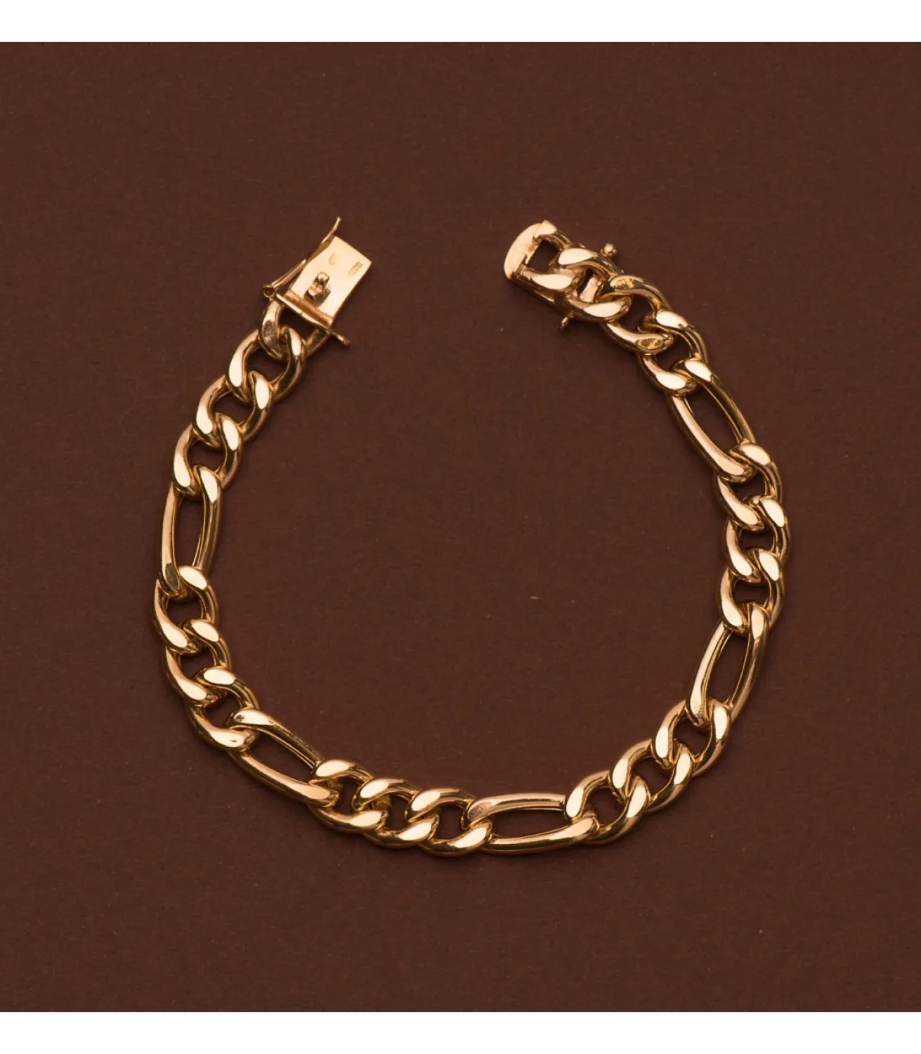 Pulsera Hombre Oro 18K Eslabon 3X1 21.5Cm<Alda Joyeros Flash Sale