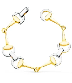 Pulsera Mujer Estribos Oro Bicolor 18K<Alda Joyeros Fashion