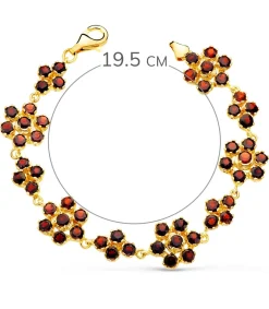 Pulsera Mujer Granate Oro Amarillo 18K<Alda Joyeros Outlet