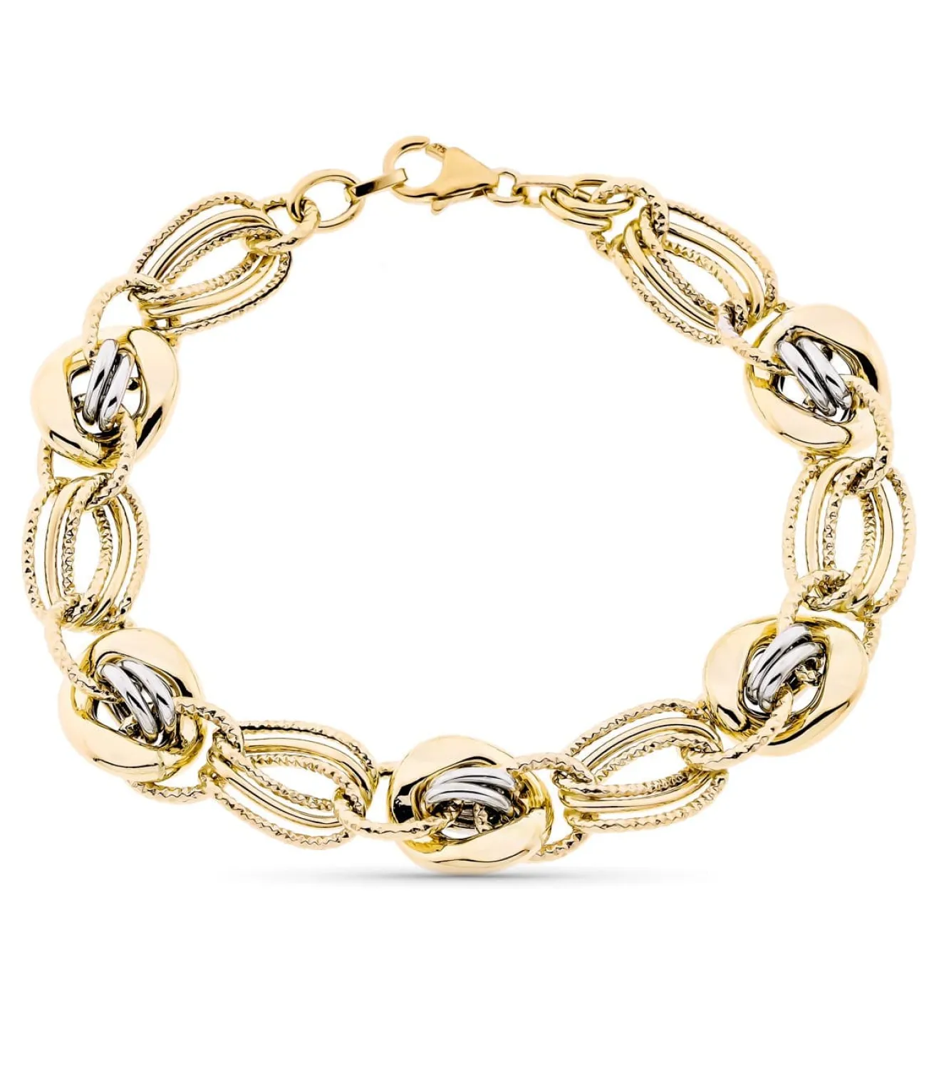 Pulsera Mujer Olesia Oro Bicolor 9K Eslabones<Alda Joyeros Cheap
