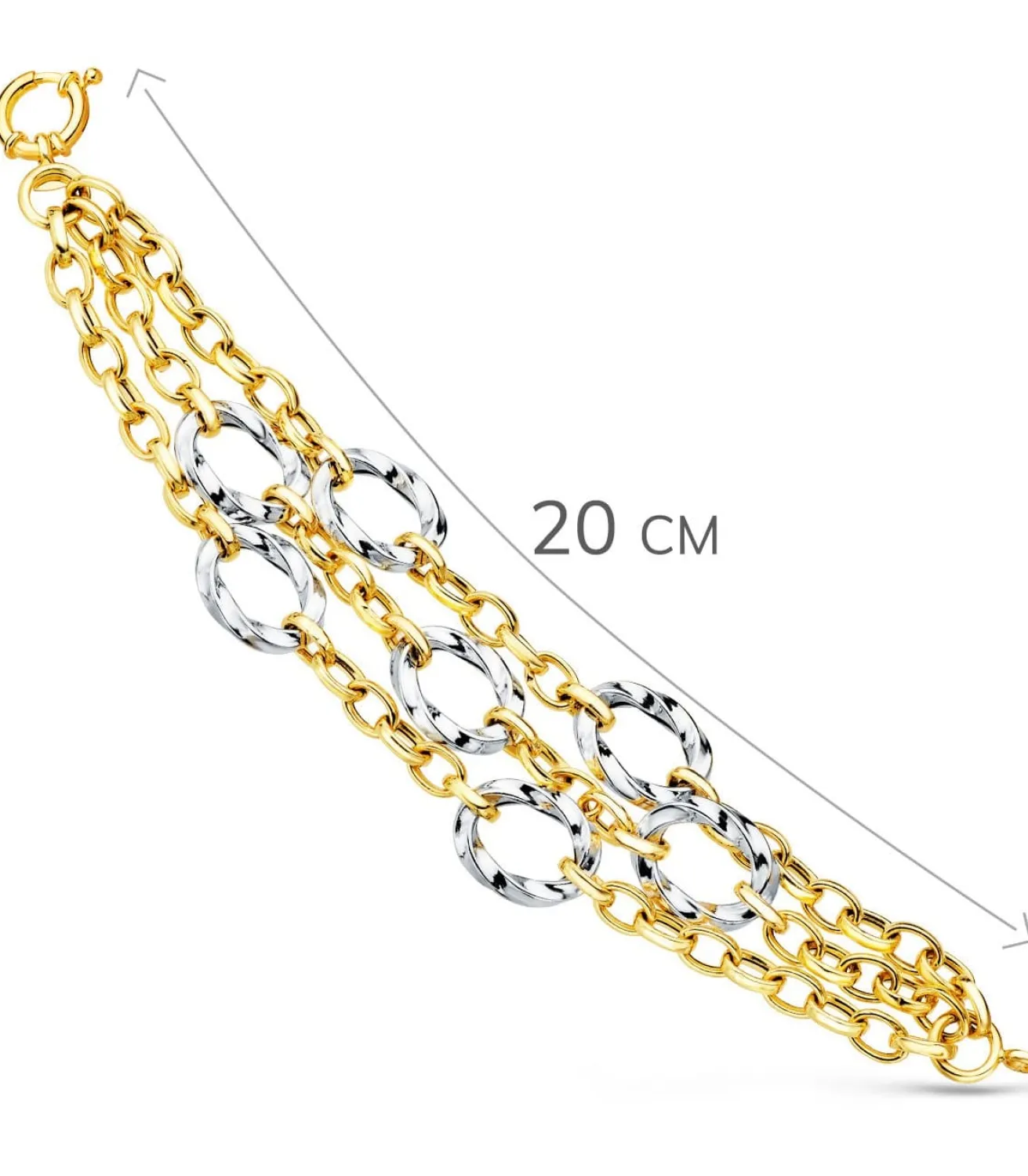 Pulsera Mujer Oro Bicolor 18K Sira<Alda Joyeros Sale