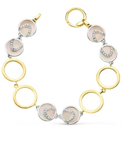 Pulsera Mujer Oro Bicolor 18K Nacar 20Cm<Alda Joyeros Online