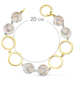 Pulsera Mujer Oro Bicolor 18K Nacar 20Cm<Alda Joyeros Online
