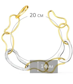 Pulsera Mujer Oro Bicolor 18K Wave<Alda Joyeros Store