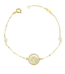 Pulsera Mujer Oro 18K Arbol De La Vida Nacar 20Cm<Alda Joyeros Cheap