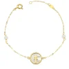 Pulsera Mujer Oro 18K Cruz Caravaca Nacar 20Cm<Alda Joyeros Hot