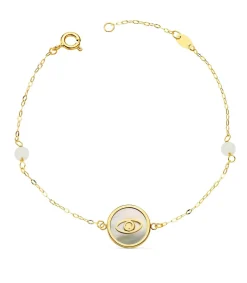 Pulsera Mujer Oro 18K Ojo Nacar 20Cm<Alda Joyeros Cheap