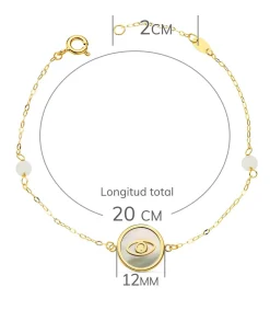 Pulsera Mujer Oro 18K Ojo Nacar 20Cm<Alda Joyeros Cheap