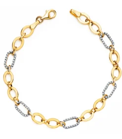 Pulsera Mujer Tetuan Oro Bicolor 18K<Alda Joyeros Store