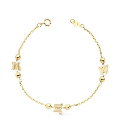 Pulsera Niña Esperanza Oro 18K 17 Cm Mariposas Y Bolitas<Alda Joyeros Hot