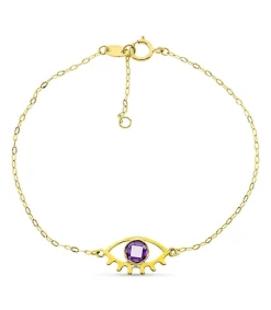 Pulsera Ojo Turco Oro Amarillo 18K Amatista<Alda Joyeros Store