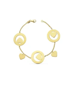Pulsera Oro Amarillo 18K Corazon Con Halo<Alda Joyeros Online