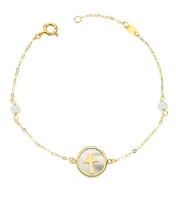 Pulsera Oro Amarillo 18K Cruz Nacar 20Cm<Alda Joyeros New