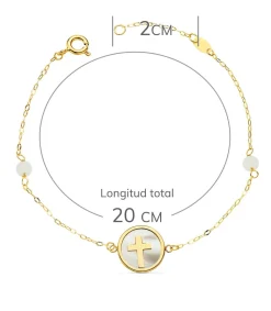 Pulsera Oro Amarillo 18K Cruz Nacar 20Cm<Alda Joyeros New