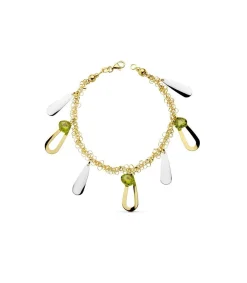 Pulsera Oro Bicolor 18K Abalorios Piedra<Alda Joyeros Cheap
