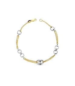 Pulsera Oro Bicolor 18K Cadena Con Estribos<Alda Joyeros Fashion