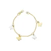 Pulsera Oro Bicolor 18K Charms Mariposas<Alda Joyeros Online
