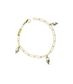 Pulsera Oro Bicolor 18K Eslabones Y Abalorios<Alda Joyeros Store