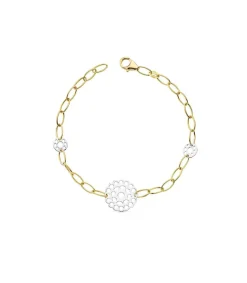 Pulsera Oro Bicolor 18K Eslabones Motivos Calados<Alda Joyeros Discount