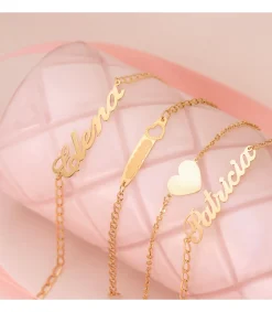Pulsera Personalizada Corazon Oro Amarillo 18K<Alda Joyeros Store
