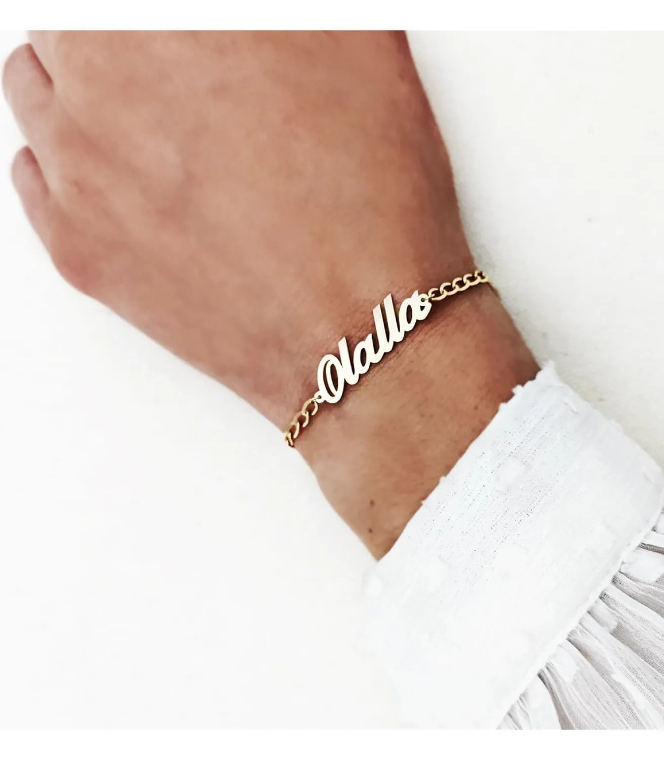 Pulsera Personalizada Oro Amarillo 18K Nombre<Alda Joyeros Clearance